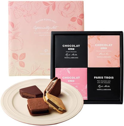 VANILLABEANS (バニラビーンズ) ショーコラ & パリトロ セット チョコレート ギフト お菓子 (手提げ袋付き 個包装) 詰め合わせ 菓子折り お返し プレゼント 手土産 ご褒美 スイーツ チョコサンド