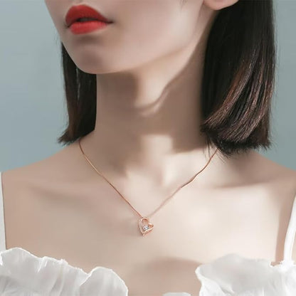 [Jeconpal] ネックレス レディース スワロフスキージルコニア採用 純銀925 オープンハート アクセサリー 金属アレルギー対応 ホワイトデー バレンタイン クリスマス 誕生日 プレゼント 女性 ギフト