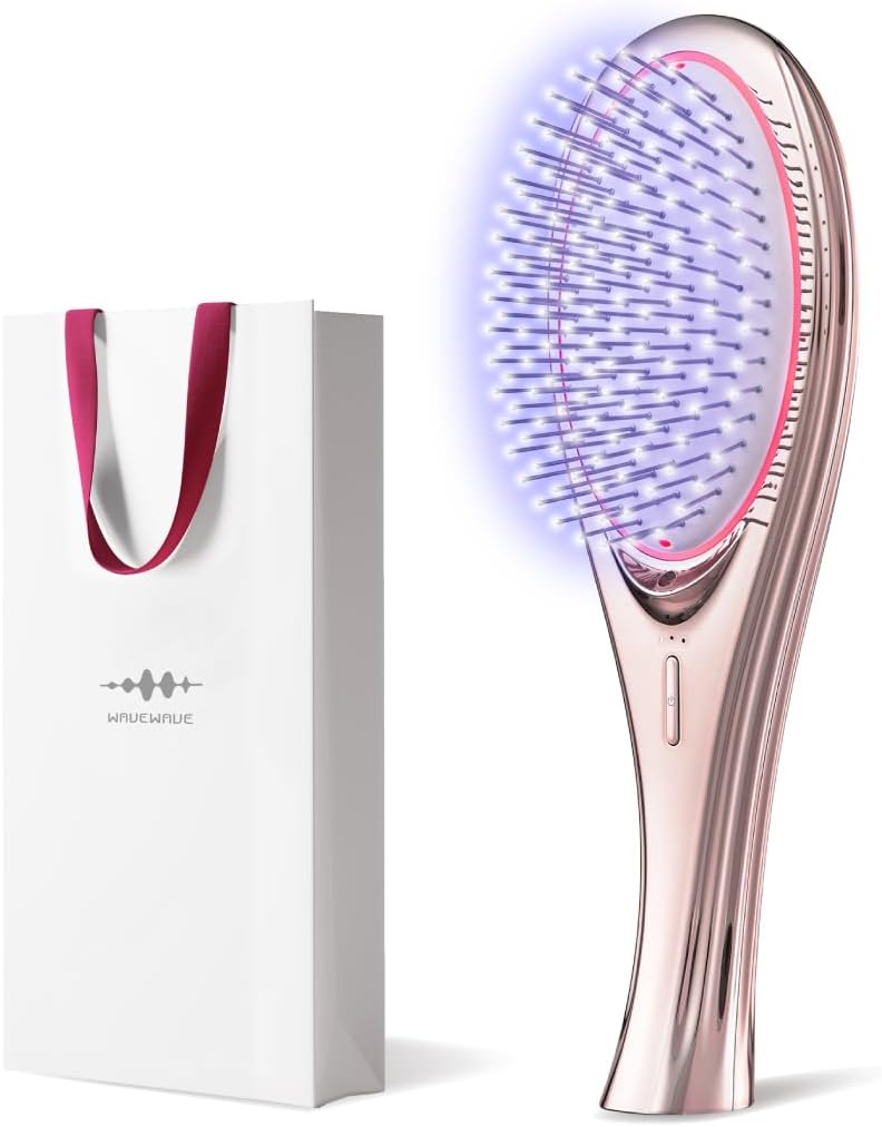 「ひるおび」にて紹介 wavewave ems ヘアブラシ 赤色LED サラサラ 髪 髪の毛 クッションブラシ くし 誕生日 女性 レディース 妻 彼女 母の日 プレゼント(ギフト用