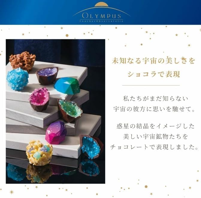 【ギフト専用袋付】フーシェ オリンポス 星の結晶 宇宙鉱物標本 9個入 チョコレート バレンタイン ホワイトデー