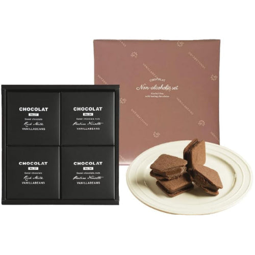 VANILLABEANS (バニラビーンズ) ショーコラ・ノンアルセット (4個入) チョコレート ギフト お菓子 ホワイトデー (手提げ袋付き 個包装) 詰め合わせ 菓子折り プレゼント 手土産 ご褒美 スイーツ チョコサンド
