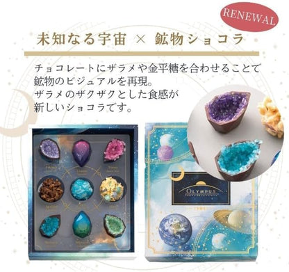 【ギフト専用袋付】フーシェ オリンポス 星の結晶 宇宙鉱物標本 9個入 チョコレート バレンタイン ホワイトデー