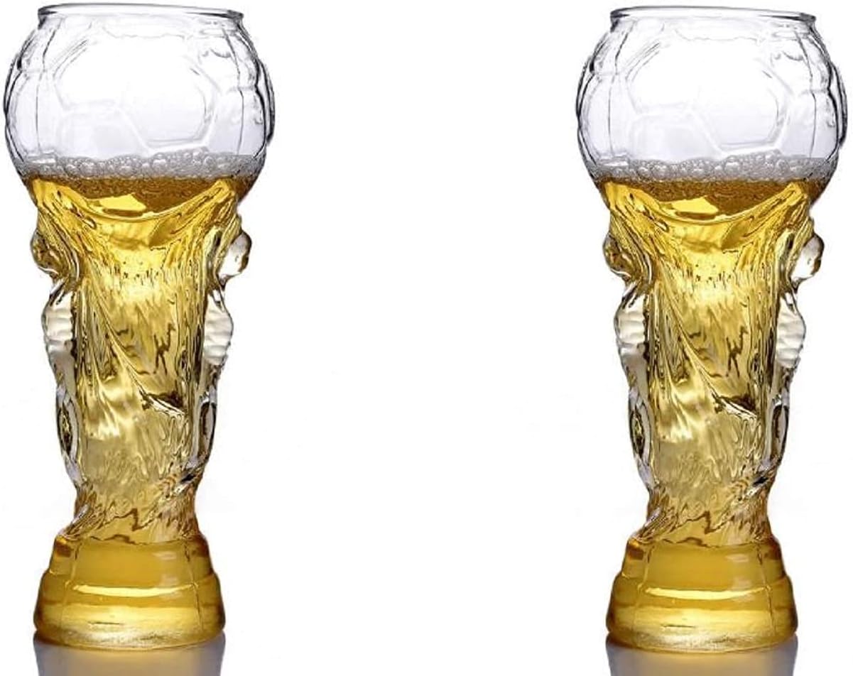 【morningplace】 ビール グラス サッカー ワールドカップ風 ユニーク デザイン お洒落 450ml (1個)