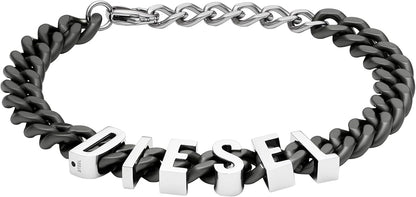 Diesel オールジェンダー ステンレススチールブレスレット, One Size, 金属, 宝石なし
