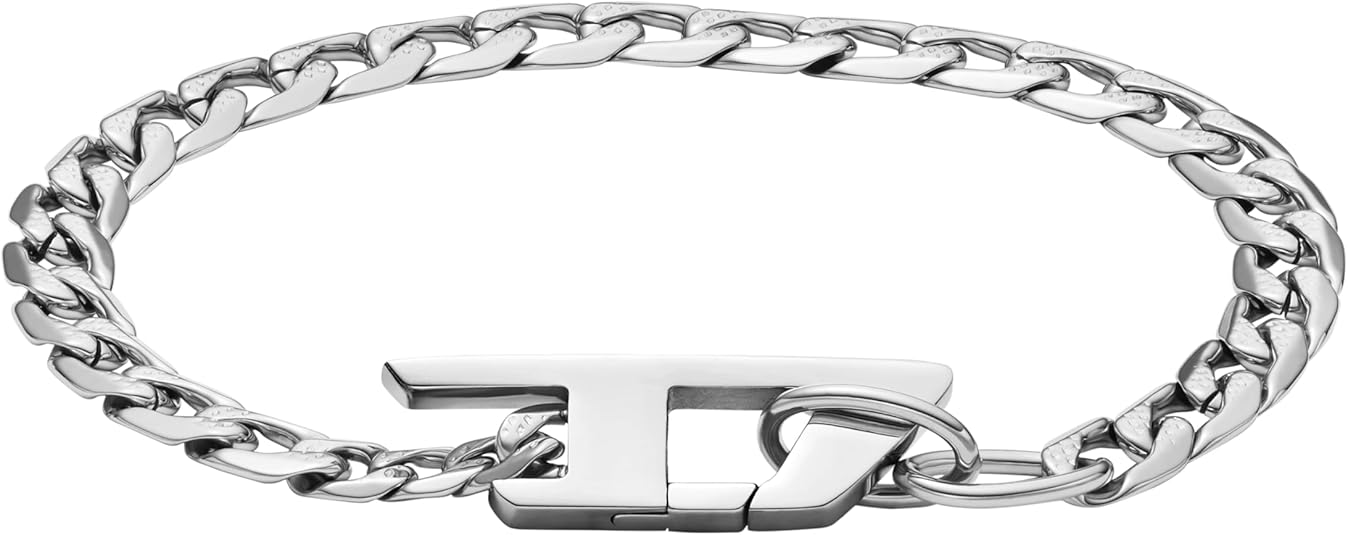 Diesel オールジェンダー ステンレススチールブレスレット, One Size, 金属, 宝石なし