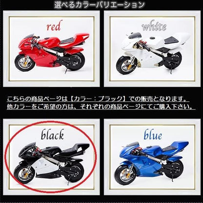 49cc GP 黒白カラーモデル エンジン ポケバイ ポケットバイク ２ストエンジン 混合油使用