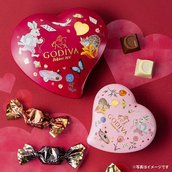 バレンタイン ゴディバ（GODIVA）アリスのティーパーティ G キューブ アソートメント ハート缶（10粒入）チョコレート（ギフト スイーツ プレゼント）