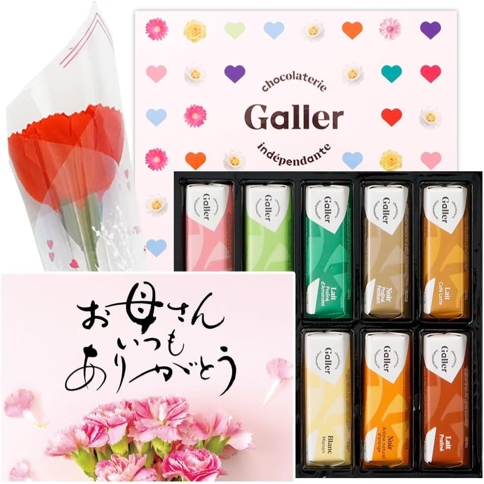 母の日 ギフト ガレー Galler チョコレート ベルギー王室御用達 ミニバー 24本入り 食べ物 お菓子 スイーツ 高級 ギフトカード 間違い探し 手さげ袋付き