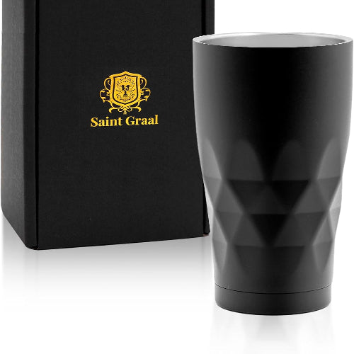 SaintGraal(セイントグレイル) ビールジョッキ タンブラー 真空断熱 ステンレス ハイボール グラス 父の日 誕生日プレゼント 男性 ギフト 660ml (ブラック)