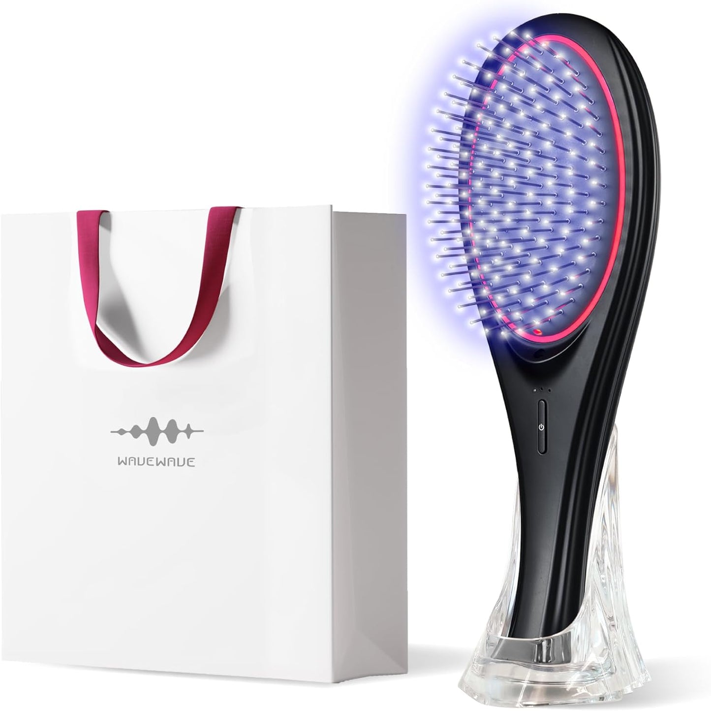 「ひるおび」にて紹介 wavewave ems ヘアブラシ 赤色LED サラサラ 髪 髪の毛 クッションブラシ くし 誕生日 女性 レディース 妻 彼女 母の日 プレゼント(ギフト用
