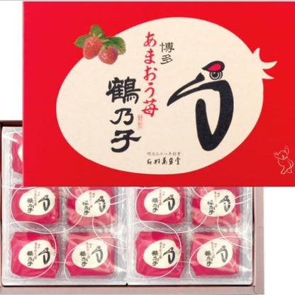 石村萬盛堂 冬季限定 あまおう苺鶴乃子 12個入 1箱（マシュマロ菓子）