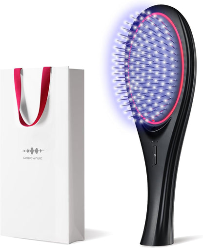 「ひるおび」にて紹介 wavewave ems ヘアブラシ 赤色LED サラサラ 髪 髪の毛 クッションブラシ くし 誕生日 女性 レディース 妻 彼女 母の日 プレゼント(ギフト用