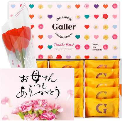 母の日 ギフト ガレー Galler チョコレート ベルギー王室御用達 クッキー 15枚入り 食べ物 お菓子 スイーツ 高級 ギフトカード 間違い探し 手さげ袋付き
