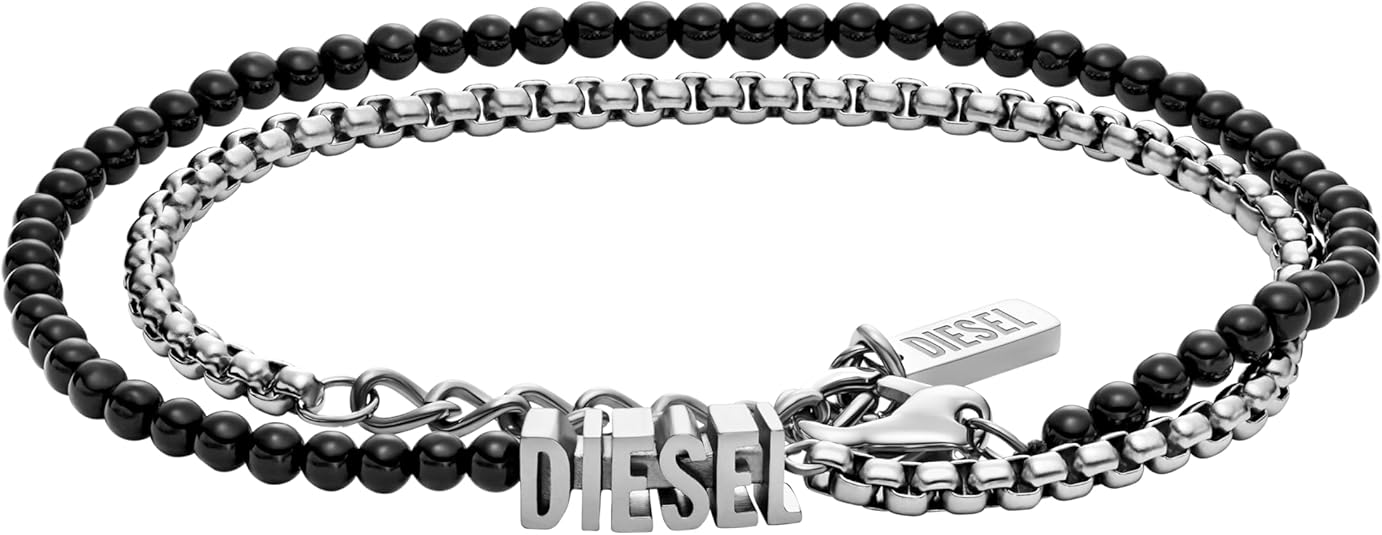 Diesel オールジェンダー ステンレススチールブレスレット, One Size, 金属, 宝石なし