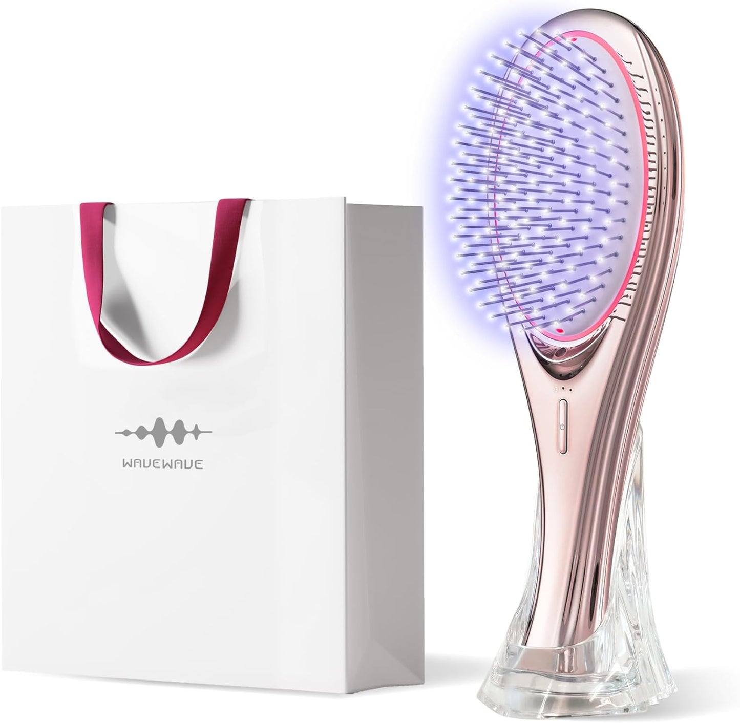 「ひるおび」にて紹介 wavewave ems ヘアブラシ 赤色LED サラサラ 髪 髪の毛 クッションブラシ くし 誕生日 女性 レディース 妻 彼女 母の日 プレゼント(ギフト用