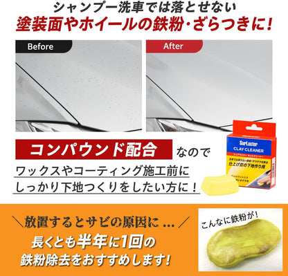 SurLuster(シュアラスター) ネンドクリーナー 鉄粉除去 コンパウンド入り ブレーキダスト 洗車 S-53 &ネンドスムーサー ネンドクリーナー専用潤滑剤 S-150【セット買い】