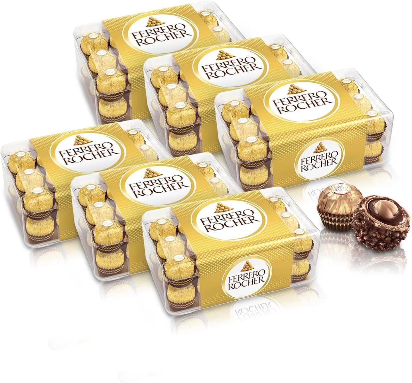 チョコレート フェレロ ロシェ Ferrero Rocher バレンタイン お年賀 チョコ プレゼント お菓子 ギフト 人気 おしゃれ 手土産 詰め合わせ まとめ買い 大容量 ヘーゼルナッツ ミルクチョコレート 30粒 375g