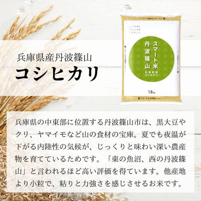 スマート米 米 玄米 無洗米 5kg 兵庫県丹波篠山産 コシヒカリ 令和7年産 残留農薬不検出 定期便 国産米