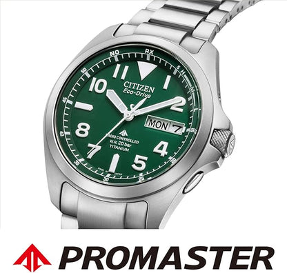 [CITIZEN] 腕時計 PROMASTER (電波時計 / 20気圧 防水/デイ＆デイト) AT6085-50E 軽量 チタン 光発電エコ・ドライブ LANDシリーズ サファイアガラス メンズ ビジネス アウトドア アナログ 見やすい 夜光 日付 秒針 ギフト 電波ソーラー
