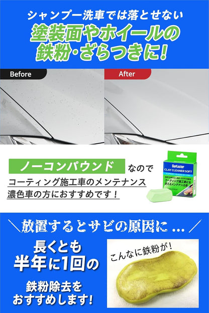 SurLuster(シュアラスター) ネンドクリーナー 鉄粉除去 コンパウンド入り ブレーキダスト 洗車 S-53 &ネンドスムーサー ネンドクリーナー専用潤滑剤 S-150【セット買い】