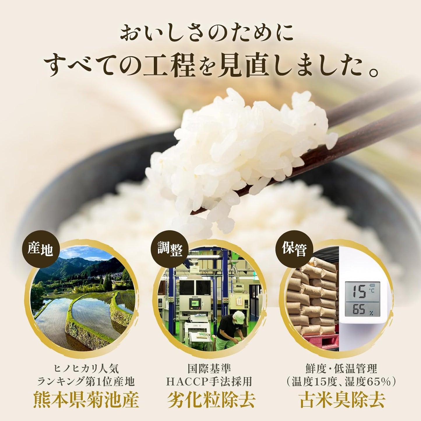 【 令和7年産 】 熊本県 菊池産 ヒノヒカリ 白米  単一原料 残留農薬ゼロ 放射能ゼロ 重金属基準値以下 マタニティ基準適合