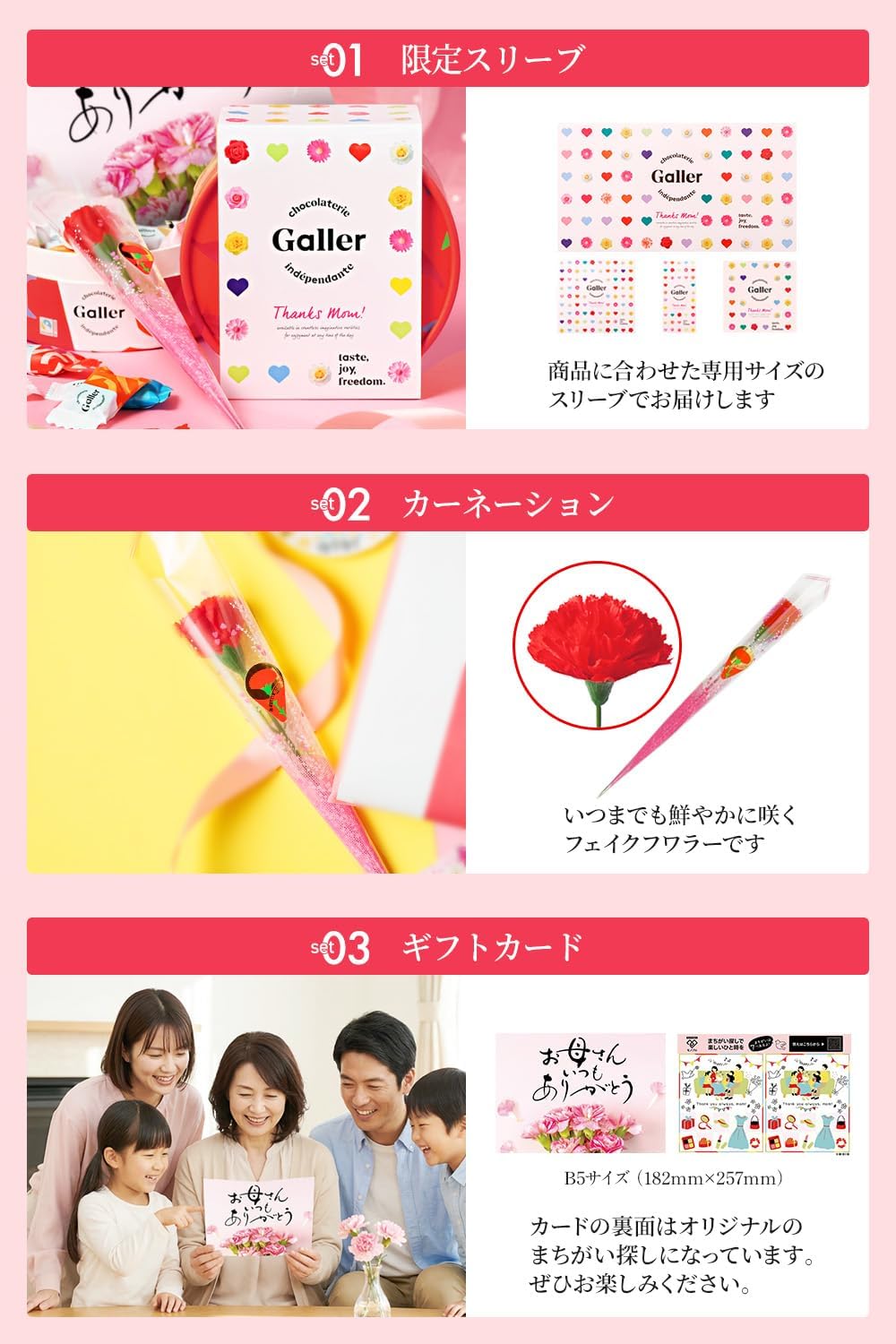 母の日 ギフト ガレー Galler チョコレート ベルギー王室御用達 クッキー 15枚入り 食べ物 お菓子 スイーツ 高級 ギフトカード 間違い探し 手さげ袋付き