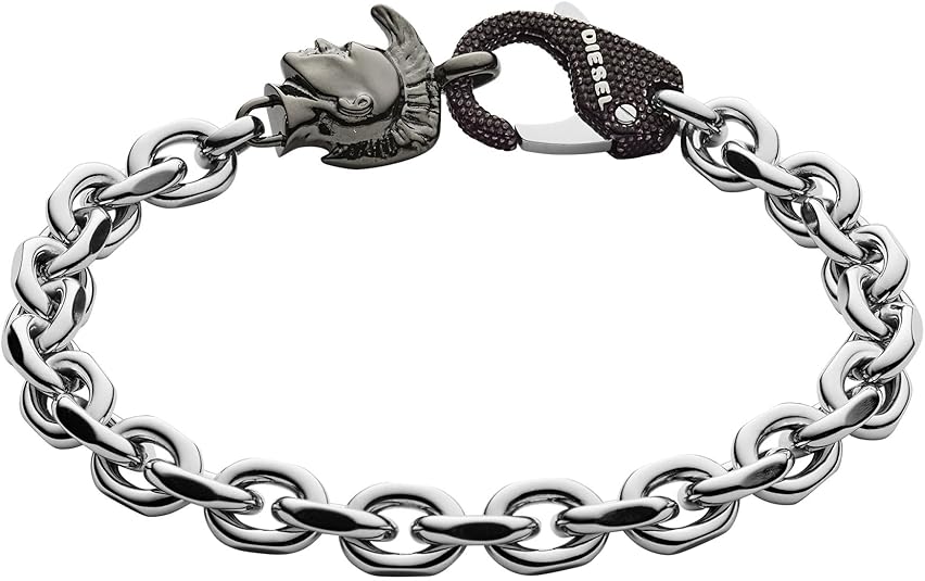Diesel オールジェンダー ステンレススチールブレスレット, One Size, 金属, 宝石なし