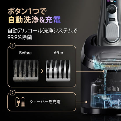 ブラウン 電気シェーバー シリーズ9 PRO+ 電動 髭剃り メンズ 9655cce シェーバー本体6 in 1 洗浄機付きモデル 防水設計 5+1 カットシステム 進化したキワぞり刃 肌下-0.01mm カット あご下まで夕方ヒゲ、ゼロへ 最大5年メーカー保証【最新2025年秋モデル】