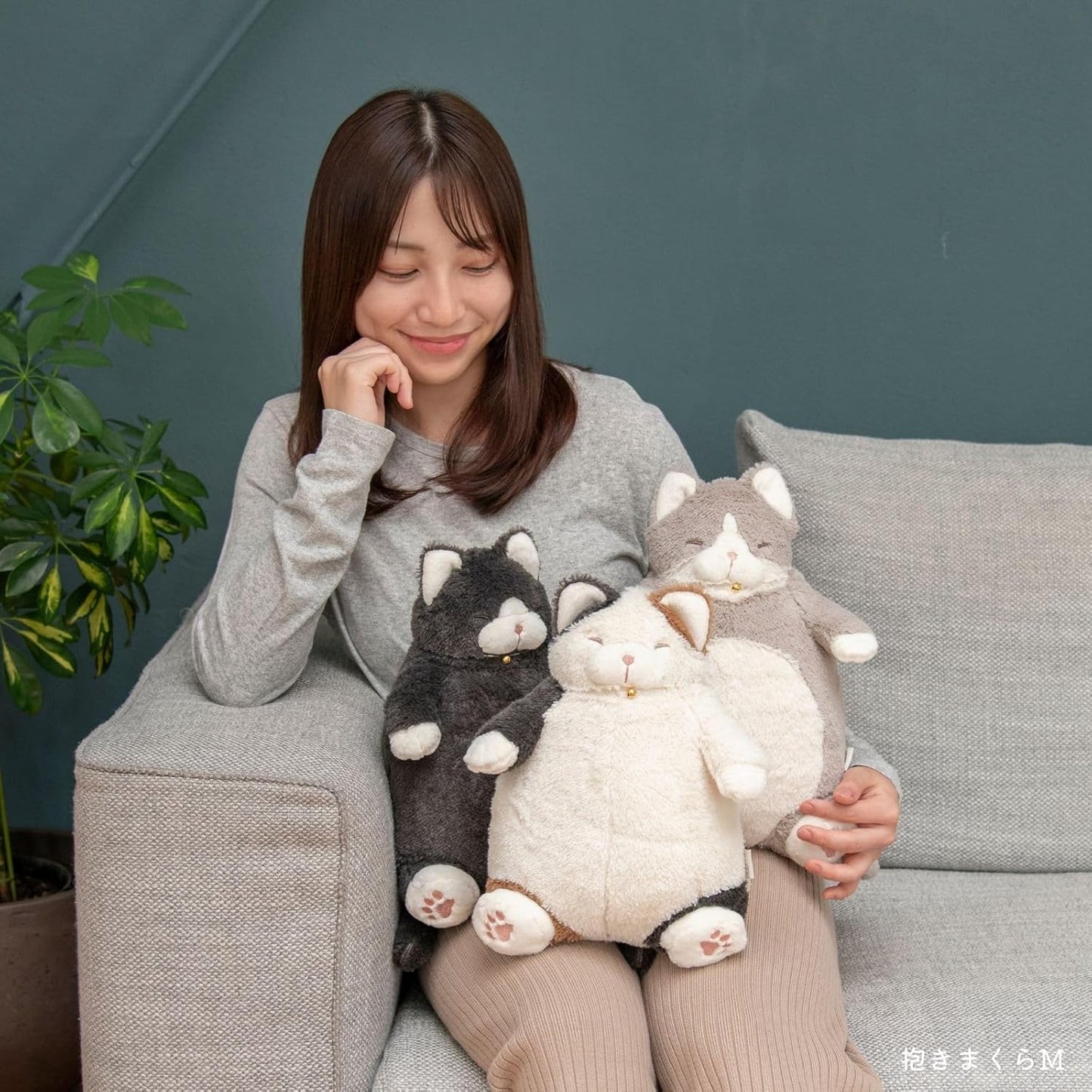 りぶはあと はちわれのかつお 抱き枕 ぬいぐるみ Mサイズ 全長約26cm